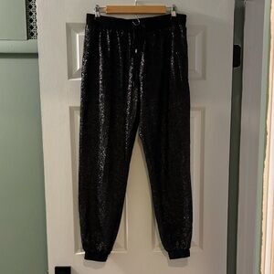 Women's Black Sequin Joggers